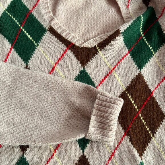 1940s 1950s Hand Knit Argyle Sweater & Matching Socks - Picture 7 of 14